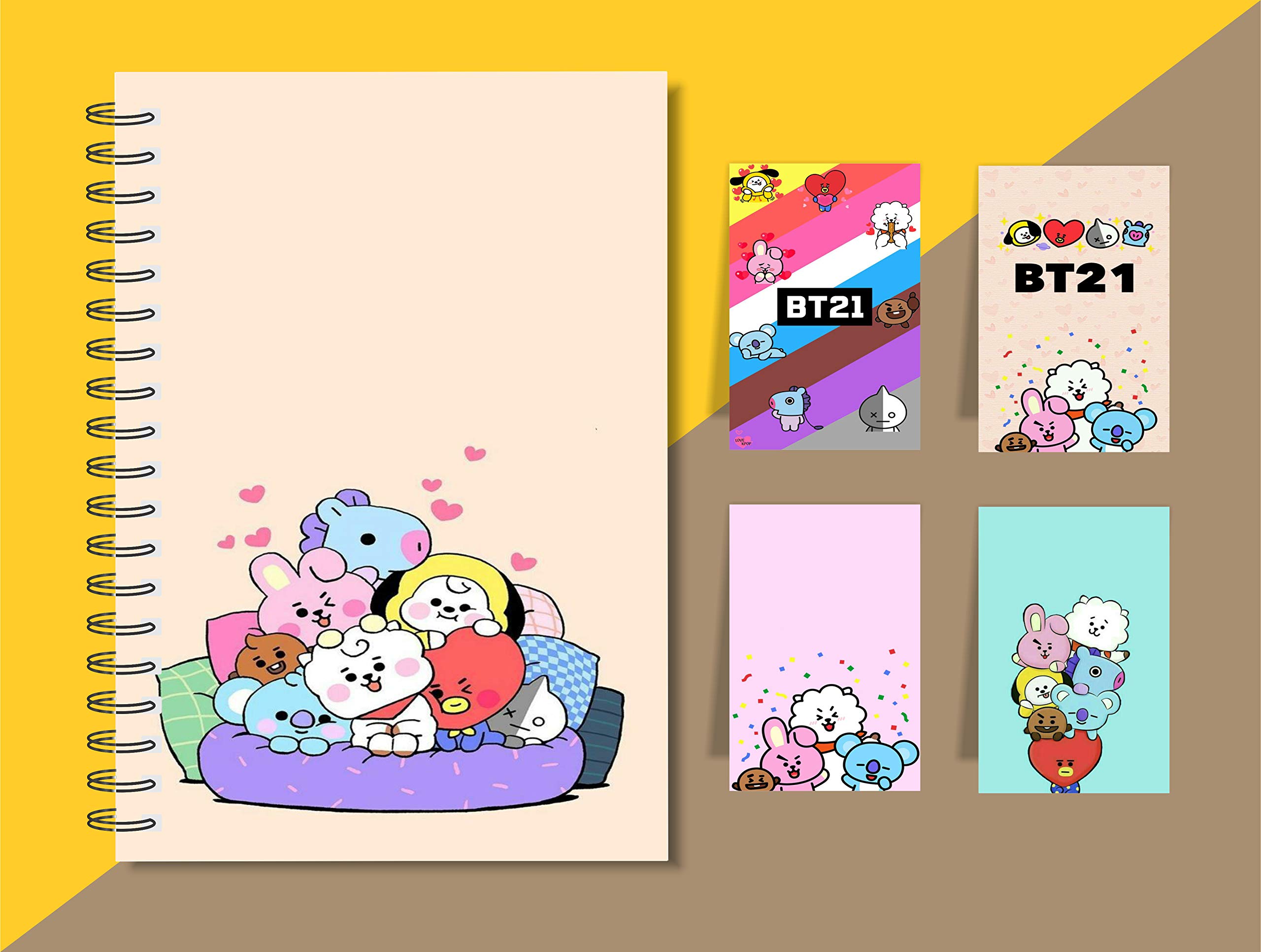 MACRO CUTE BT21 GIFT SET (DIARY + SET OF 4 MAGNETIC BOOKMARKS